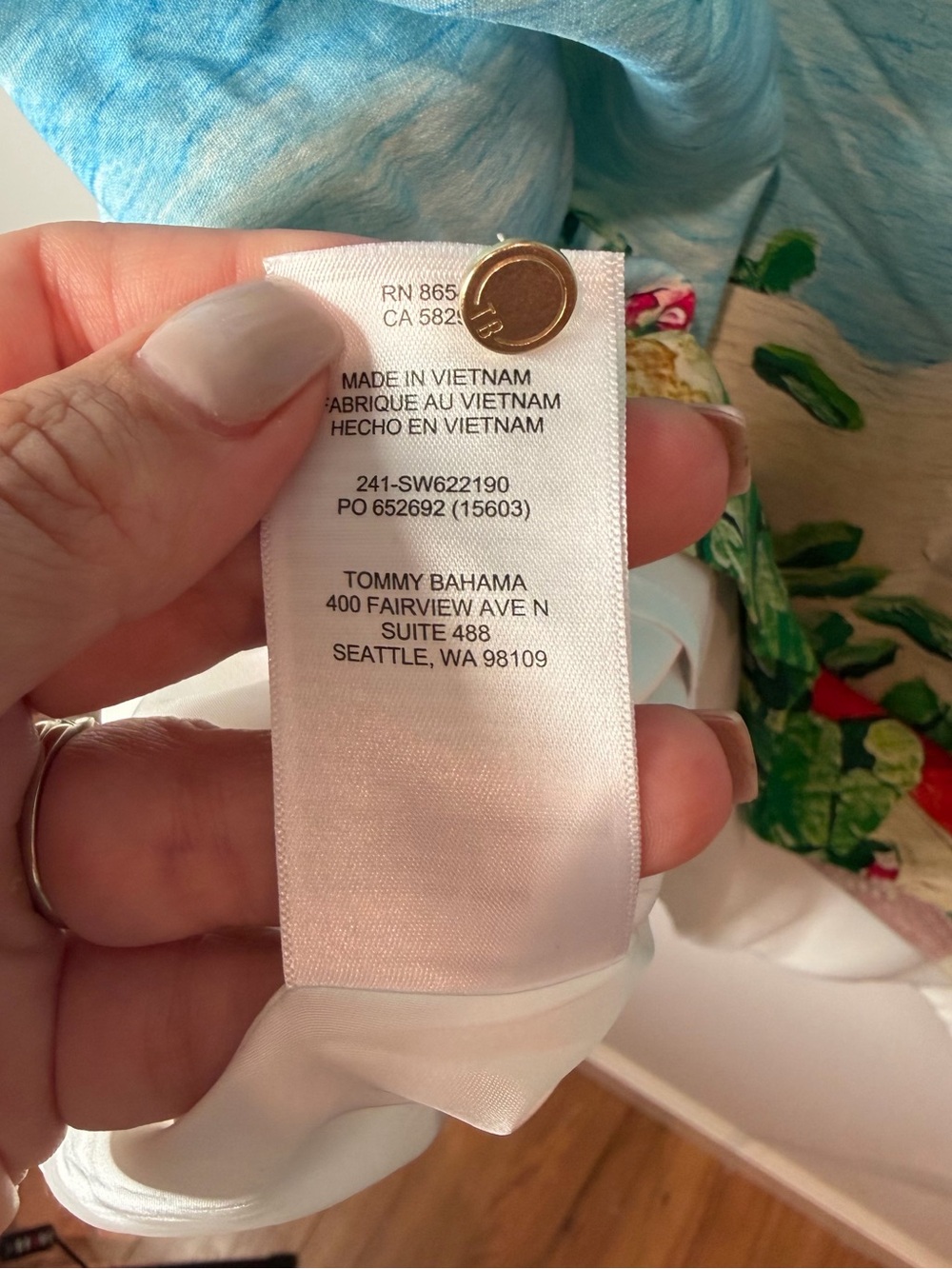 Tommy Bahama Blue Palm & Floral Shift Dress - Picture 4 of 7